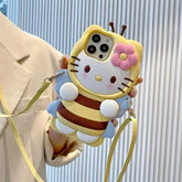 3D Hello Kitty Bee Case with Lanyard for iPhone